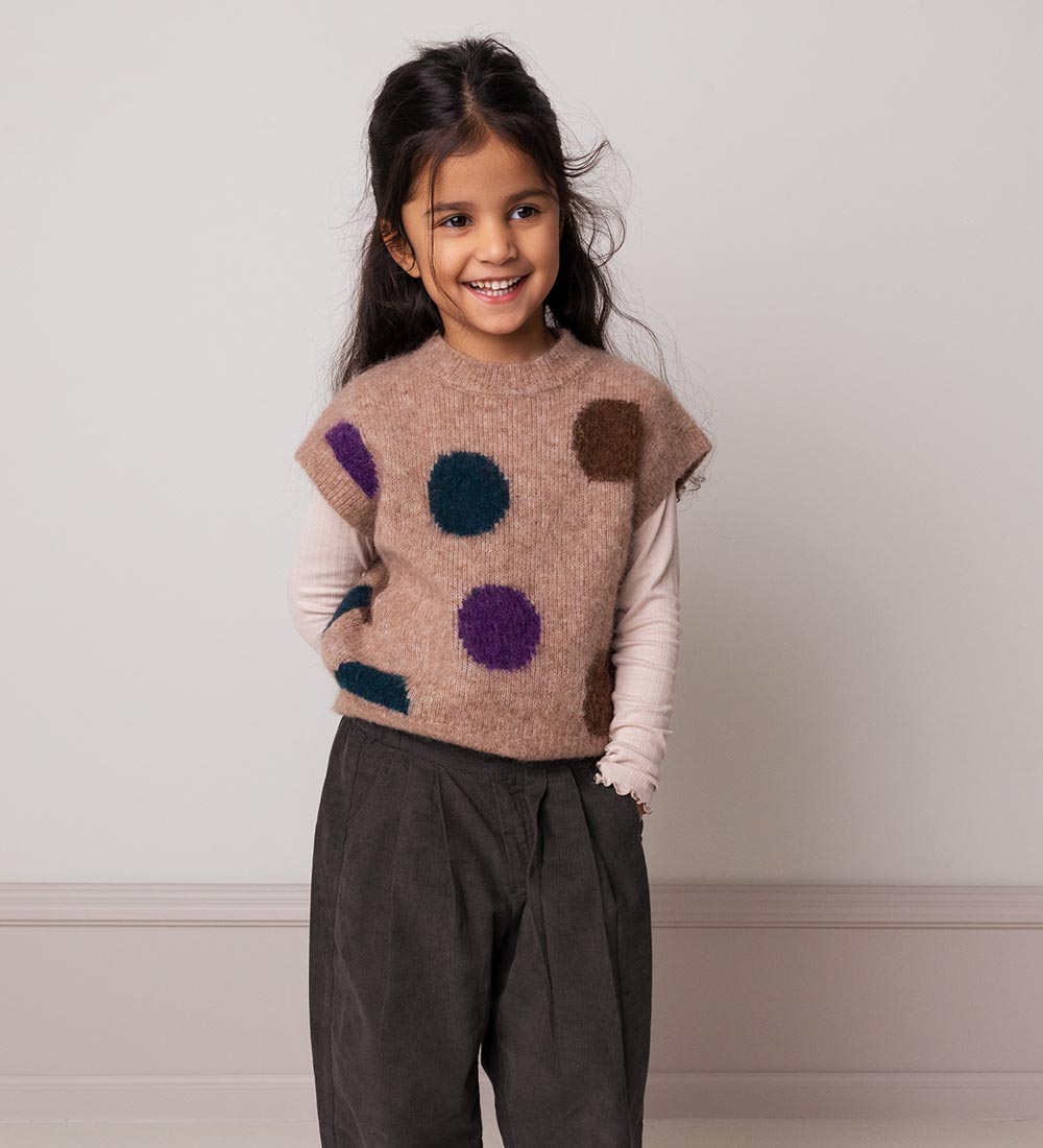 MarMar Vest - Strik - Uld - Tanja - Beige Melange Dot