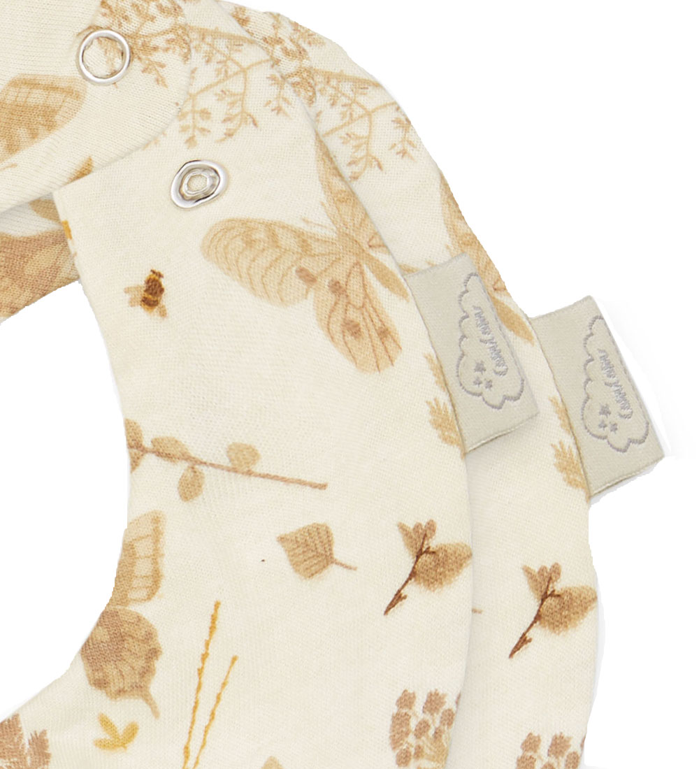 Cam Cam Savlesmække - 2-pak - Beige m. Blade/Sommerfugle