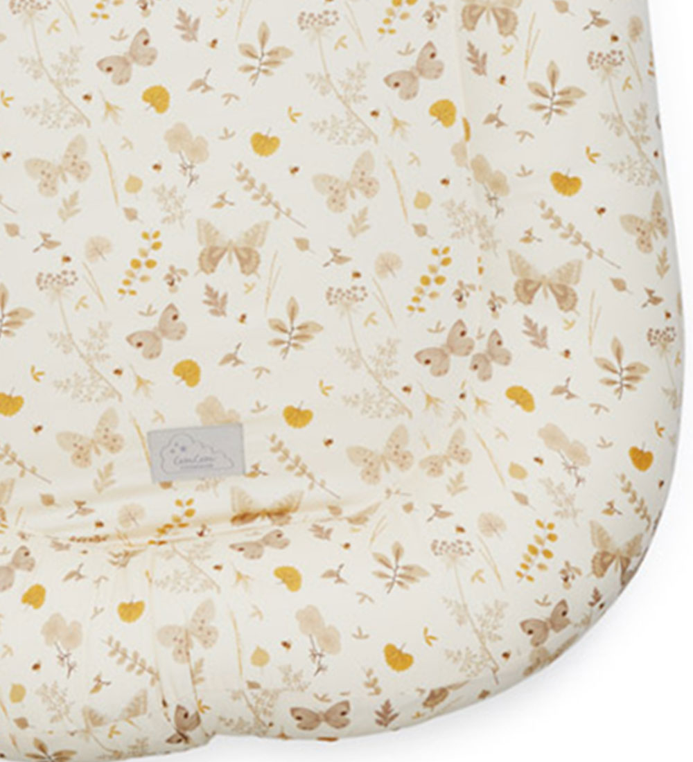 Cam Cam Babynest - 86x52 cm - Beige m. Blade/Sommerfugle