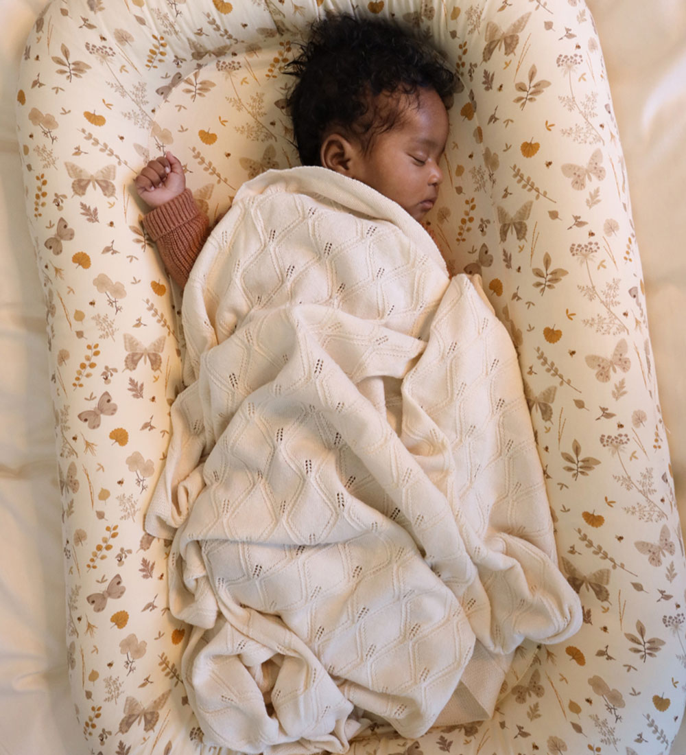 Cam Cam Babynest - 86x52 cm - Beige m. Blade/Sommerfugle
