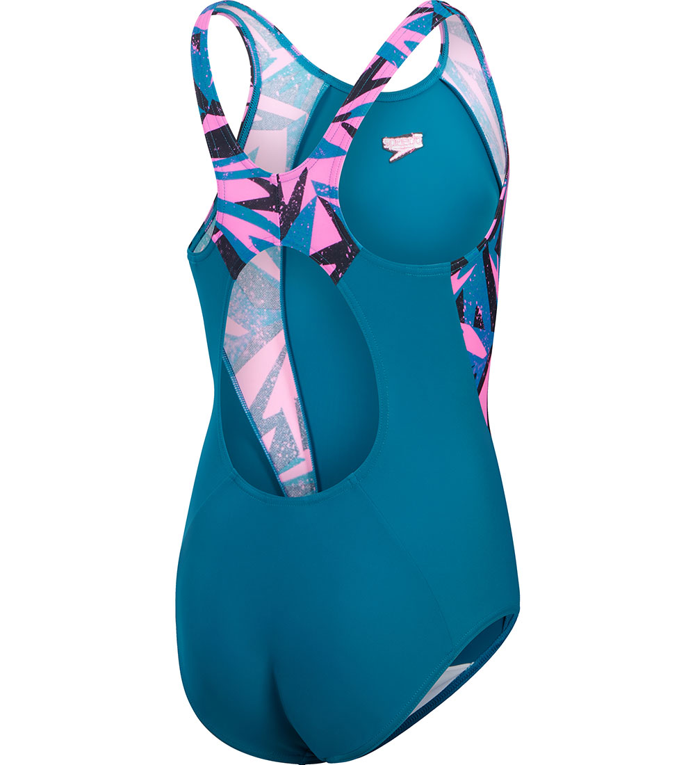 Speedo Badedragt - HyperBoom Splice Muscleback - Pink/Grøn