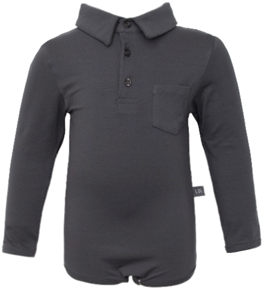 Little Wonders Skjortebody l/æ - David - Stormy Grey