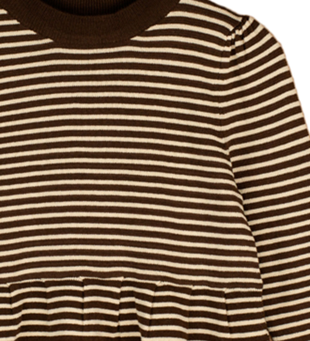 Fliink Bluse - Strik - Viskose - Favo Peplum - Chicory Coffee/Sa