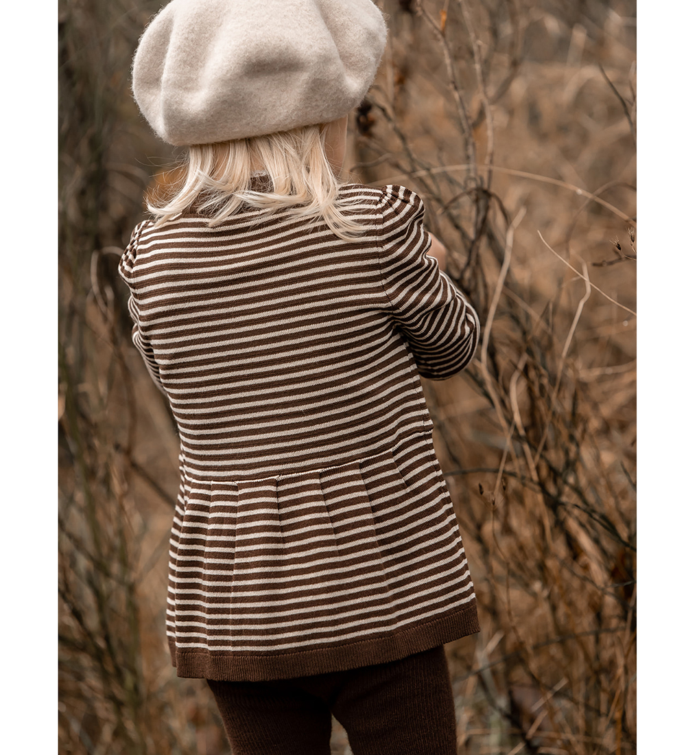 Fliink Bluse - Strik - Viskose - Favo Peplum - Chicory Coffee/Sa