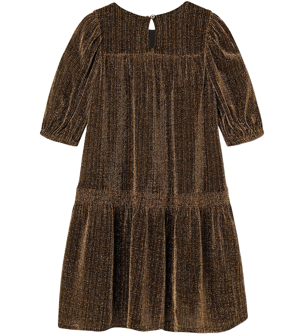 Name It Kjole - NkfRisilk - Gold Colour m. Glimmer