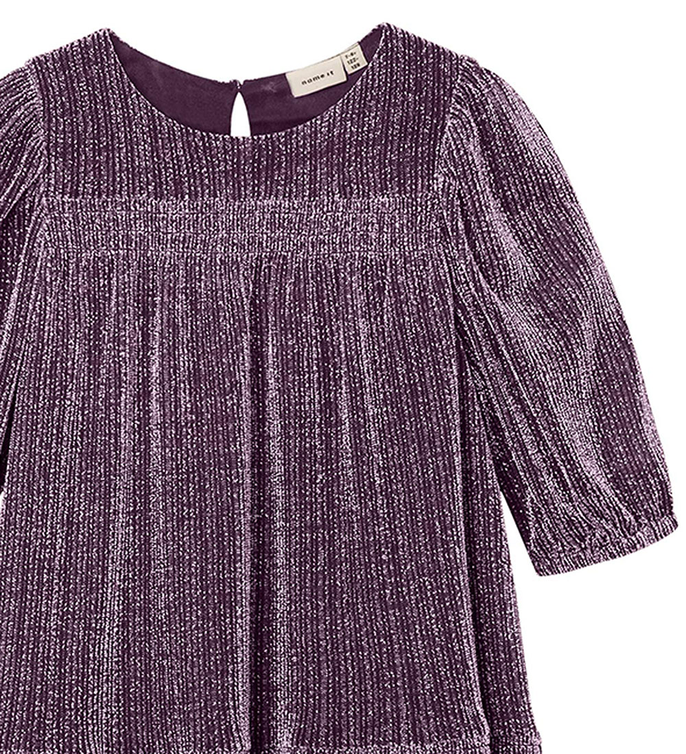Name It Kjole - NkfRisilk - Lavender Mist m. Glimmer