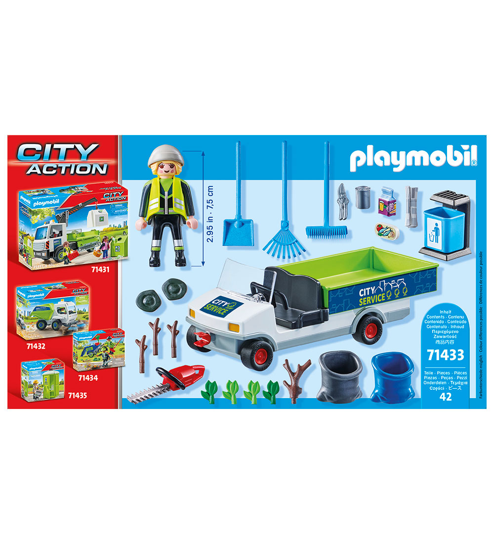 Playmobil City Action - Hold Byen Ren Med E-Køretøj - 71433 - 42