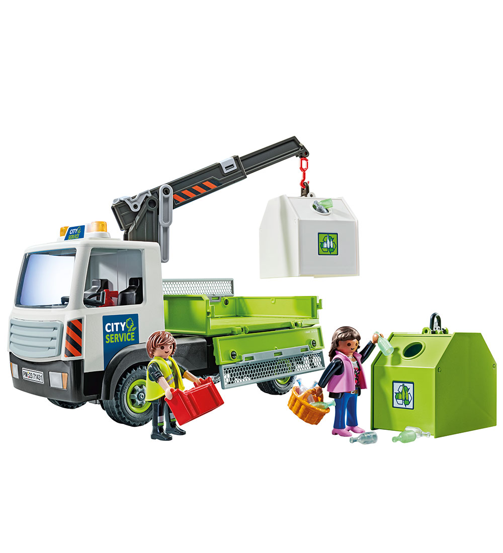 Playmobil City Action - Lastbil m. Container Til Genbrugsglas -