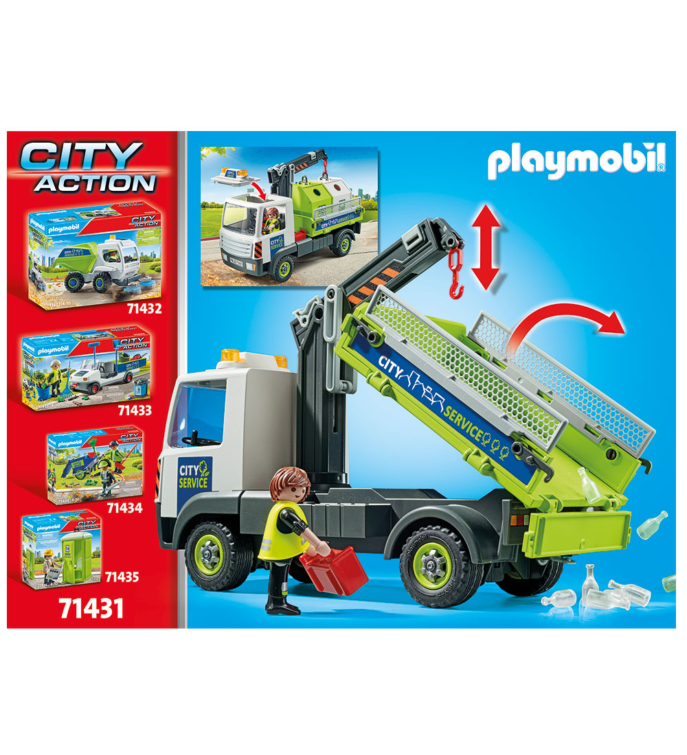 Playmobil City Action - Lastbil m. Container Til Genbrugsglas -
