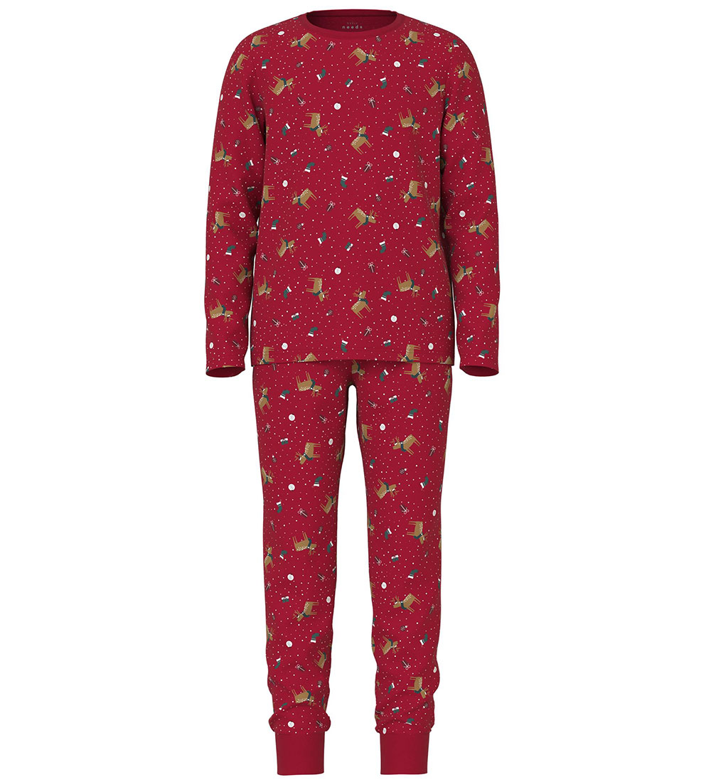 Name It Nattøj - NmnVismas - Jester Red m. Julemotiver