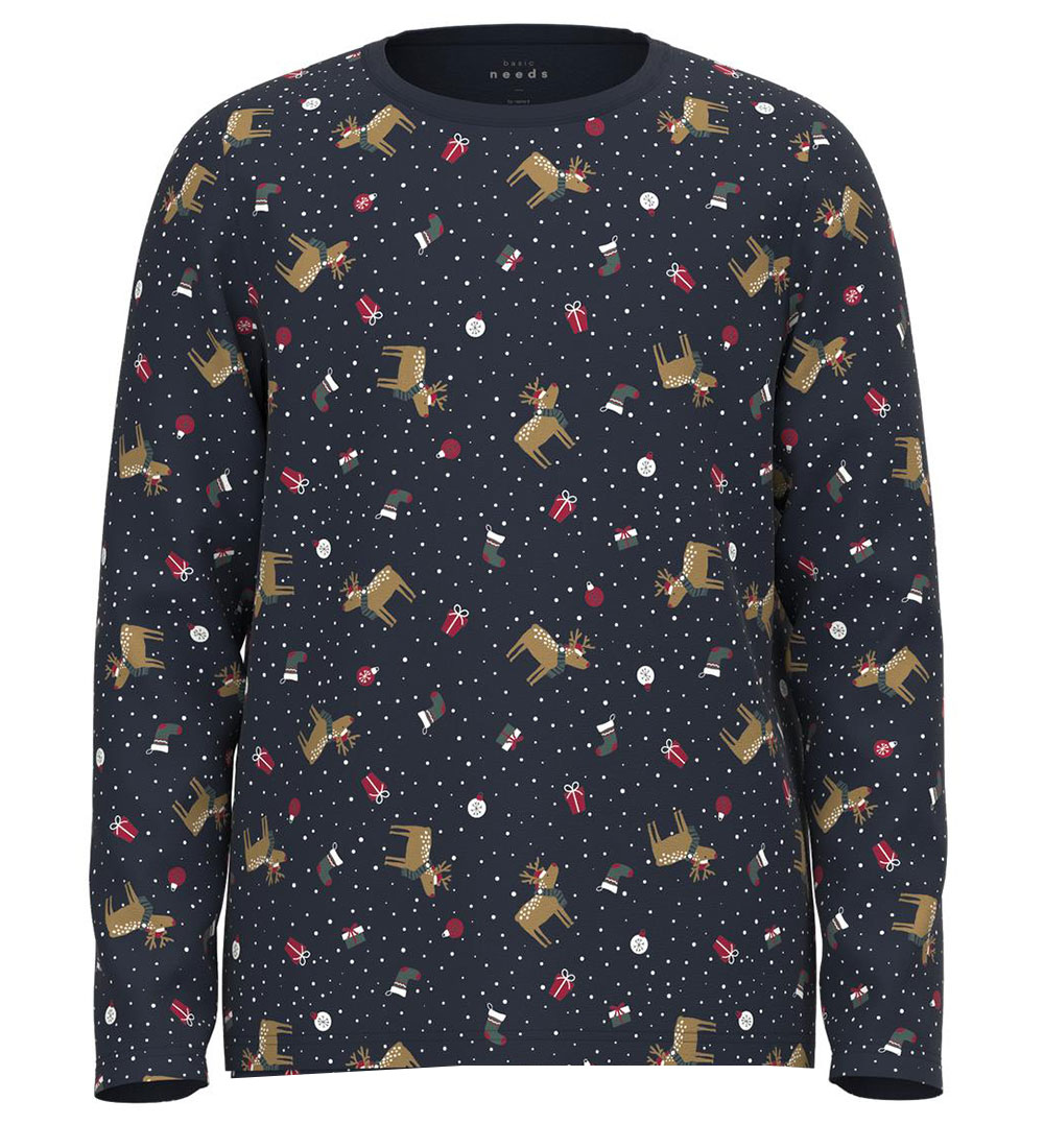 Name It Nattøj - NmnVismas - Dark Sapphire m. Julemotiver