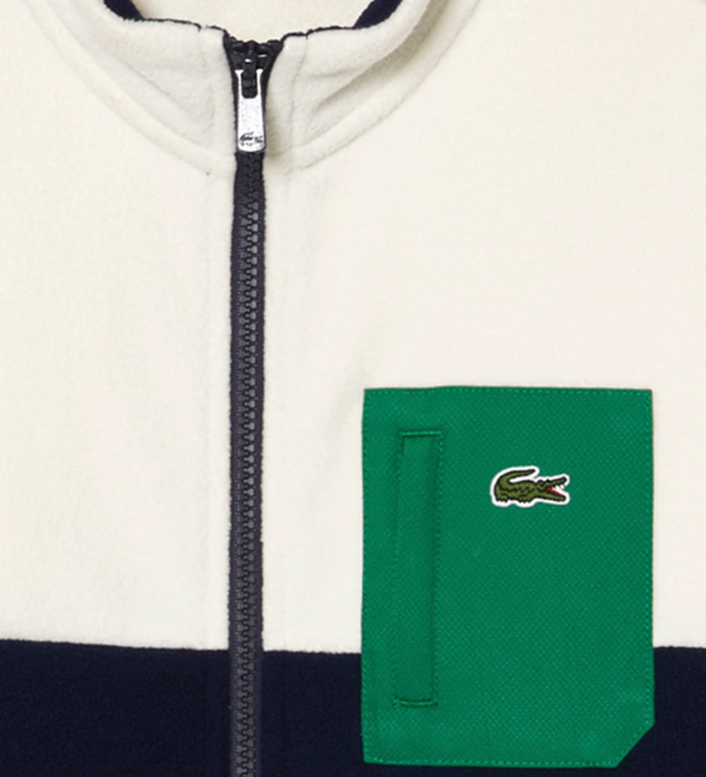 Lacoste Fleecejakke - Navy/Hvid