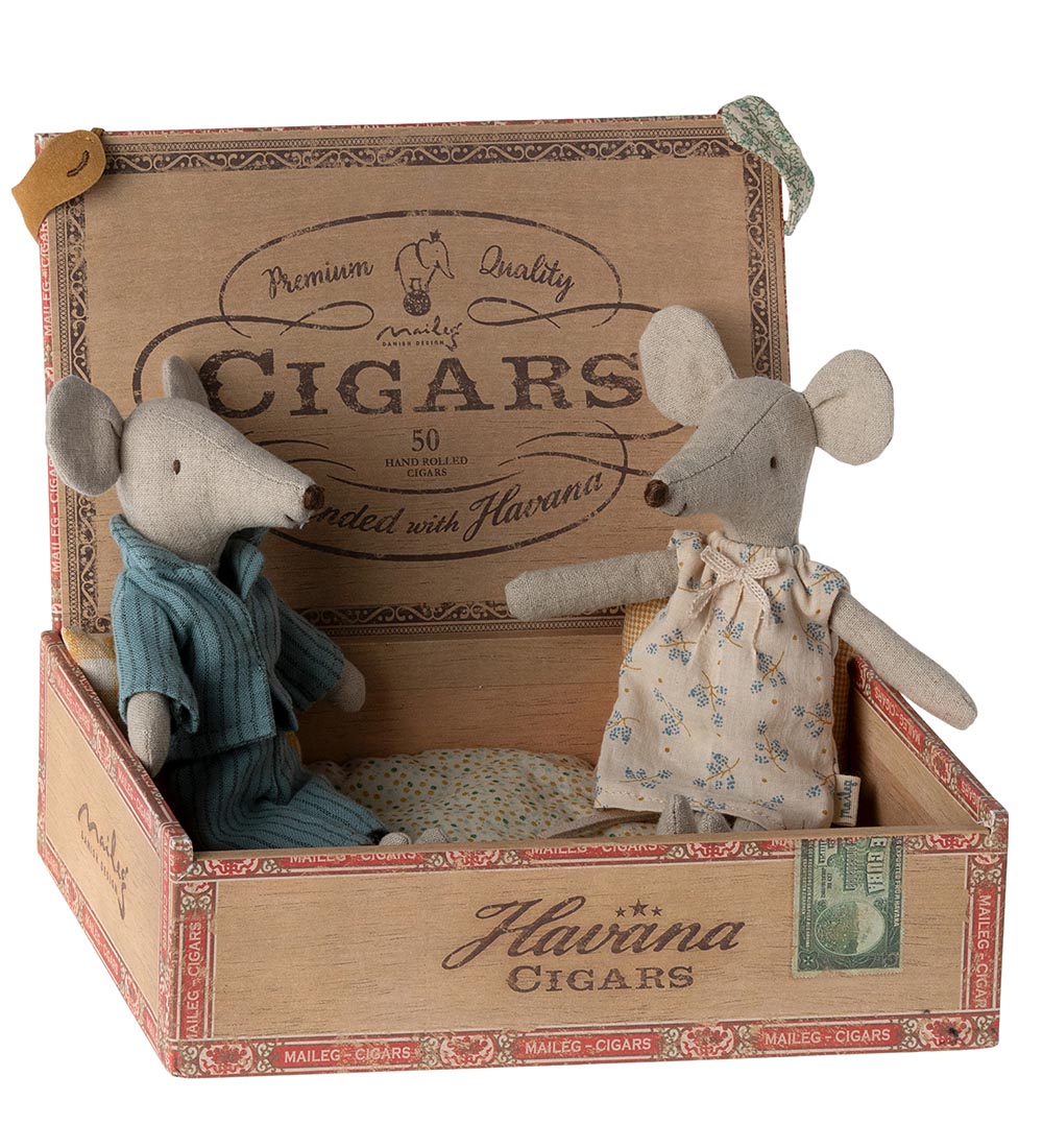 Maileg Mus - Mor og Far i Cigaræske