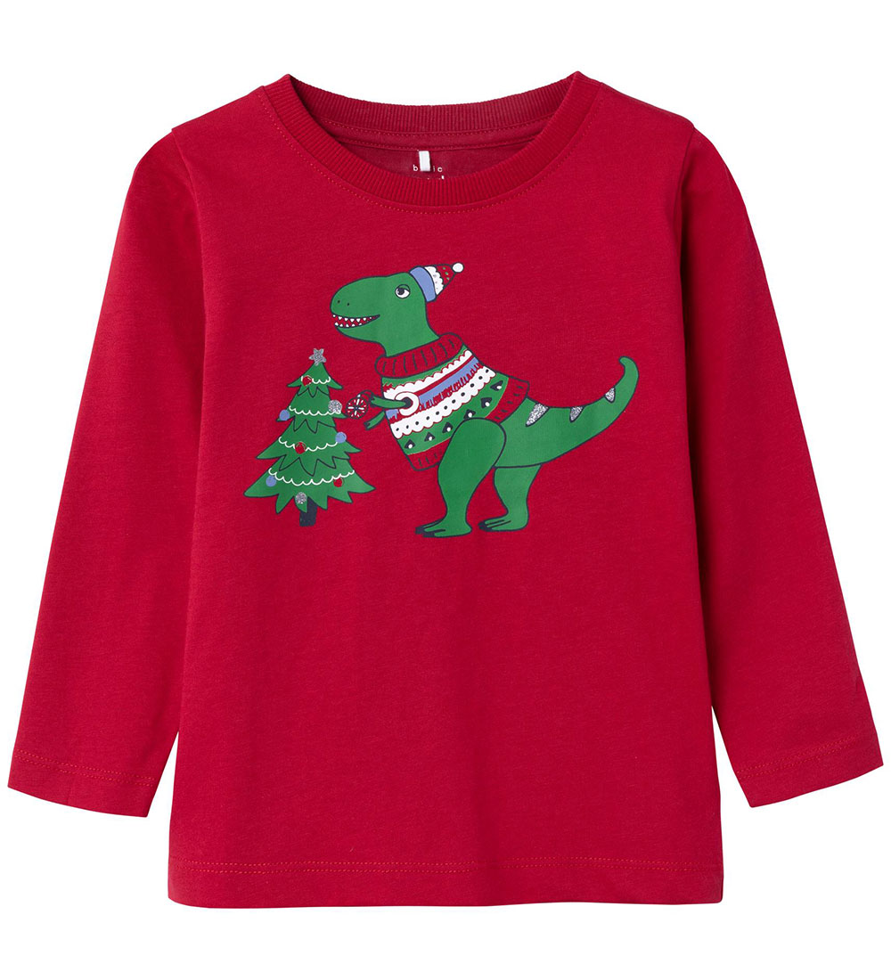 Name It Bluse - NmmVismas - Jester Red m. Dinosaur
