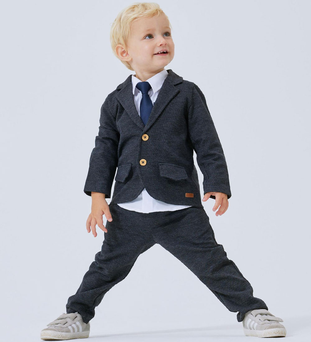 Name It Bukser - NmmRobino - Dark Grey Melange