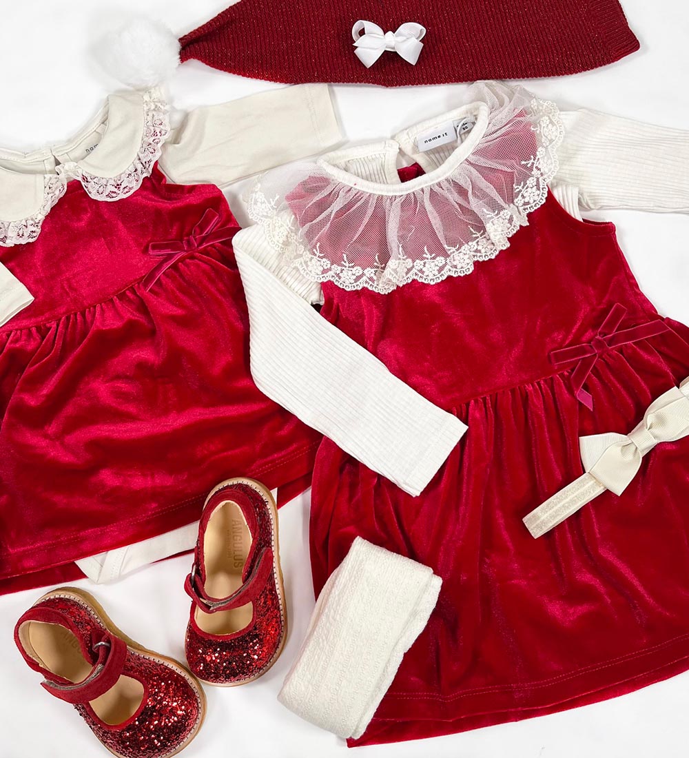 Name It Kjole - Velour - NmfRevel - Jester Red