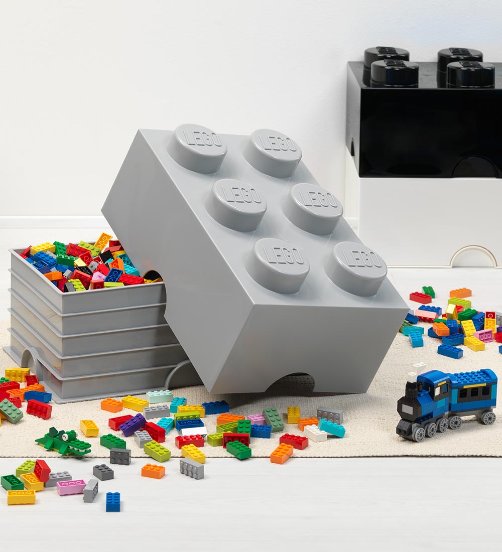 LEGO® Storage Opbevaringsboks - 6 Knopper - 37,5x25x18 - Hvid