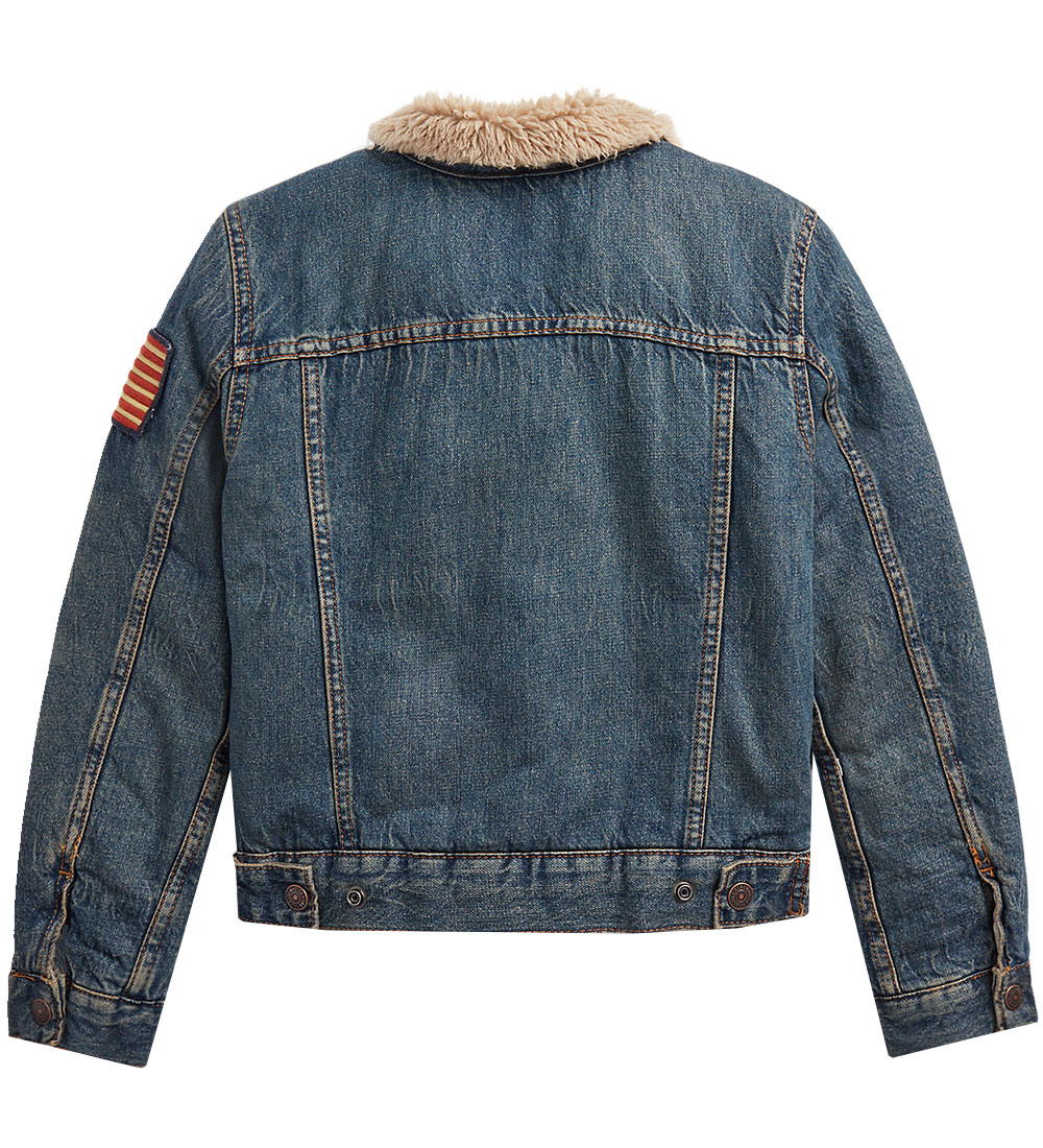 Polo Ralph Lauren Denimjakke m. For - Blå