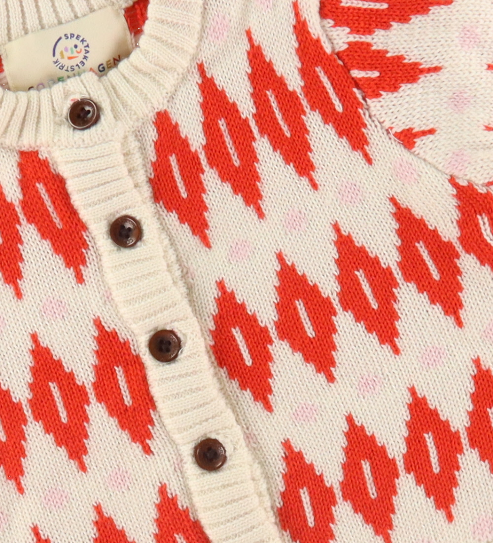 Copenhagen Colors Cardigan - Uld - Cream Red Combi
