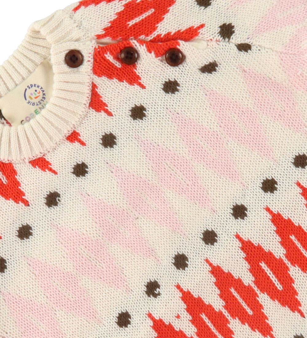 Copenhagen Colors Bluse - Uld - Cream Red Combi