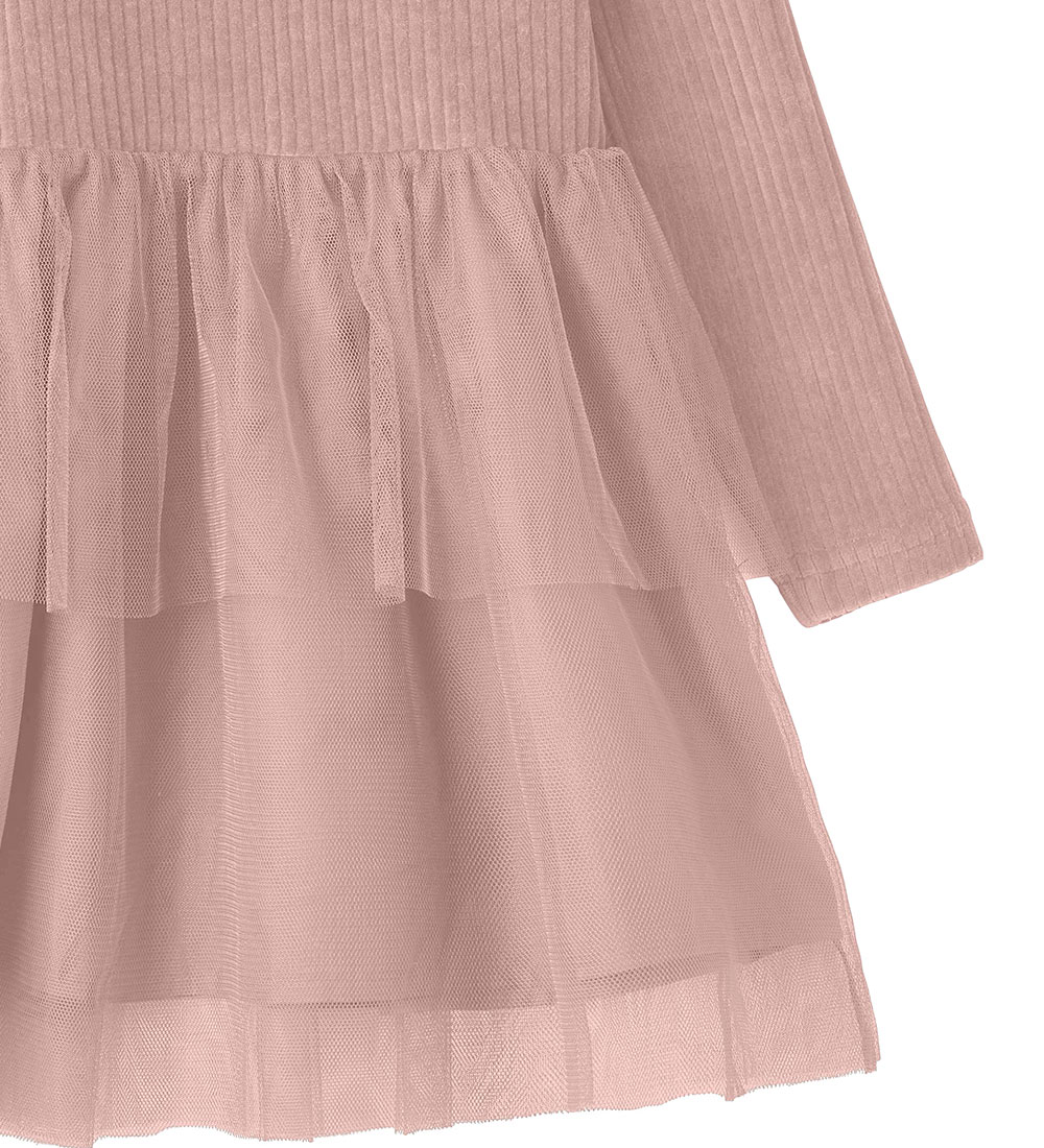 Fliink Kjole - Fløjl - Tulle - Peach Whip