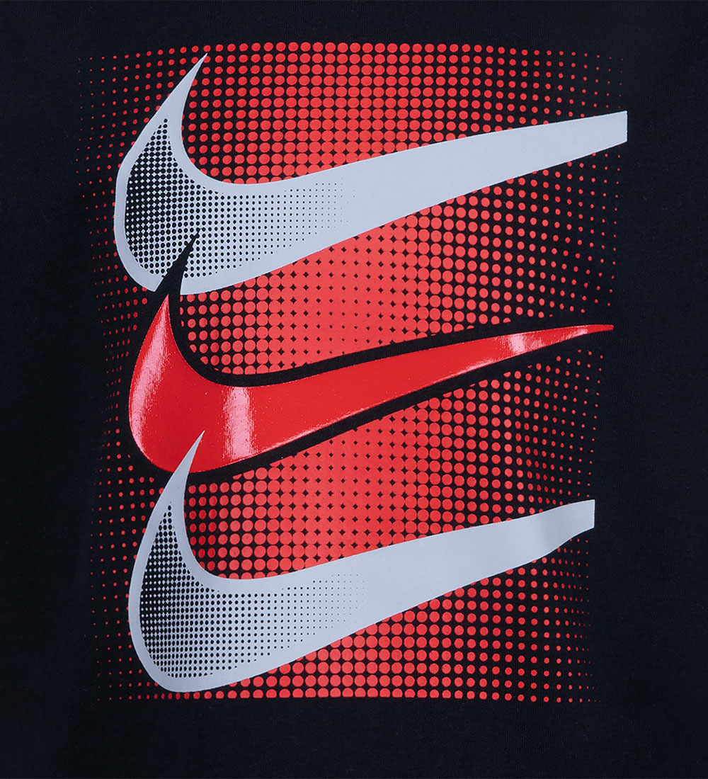 Nike T-shirt - Sort m. Rød/Grå