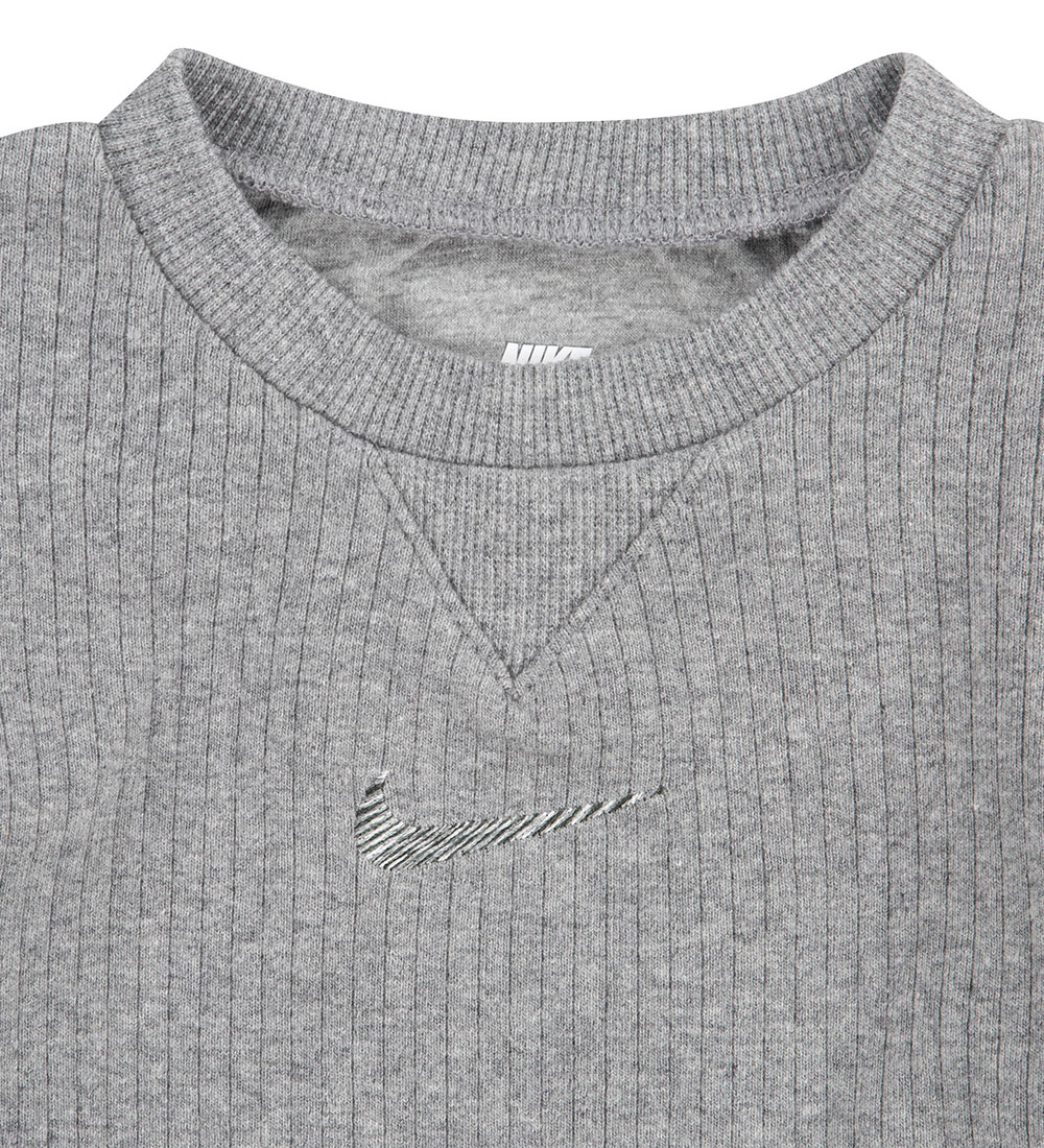 Nike Heldragt - Rib - Carbon Heather m. Logoer