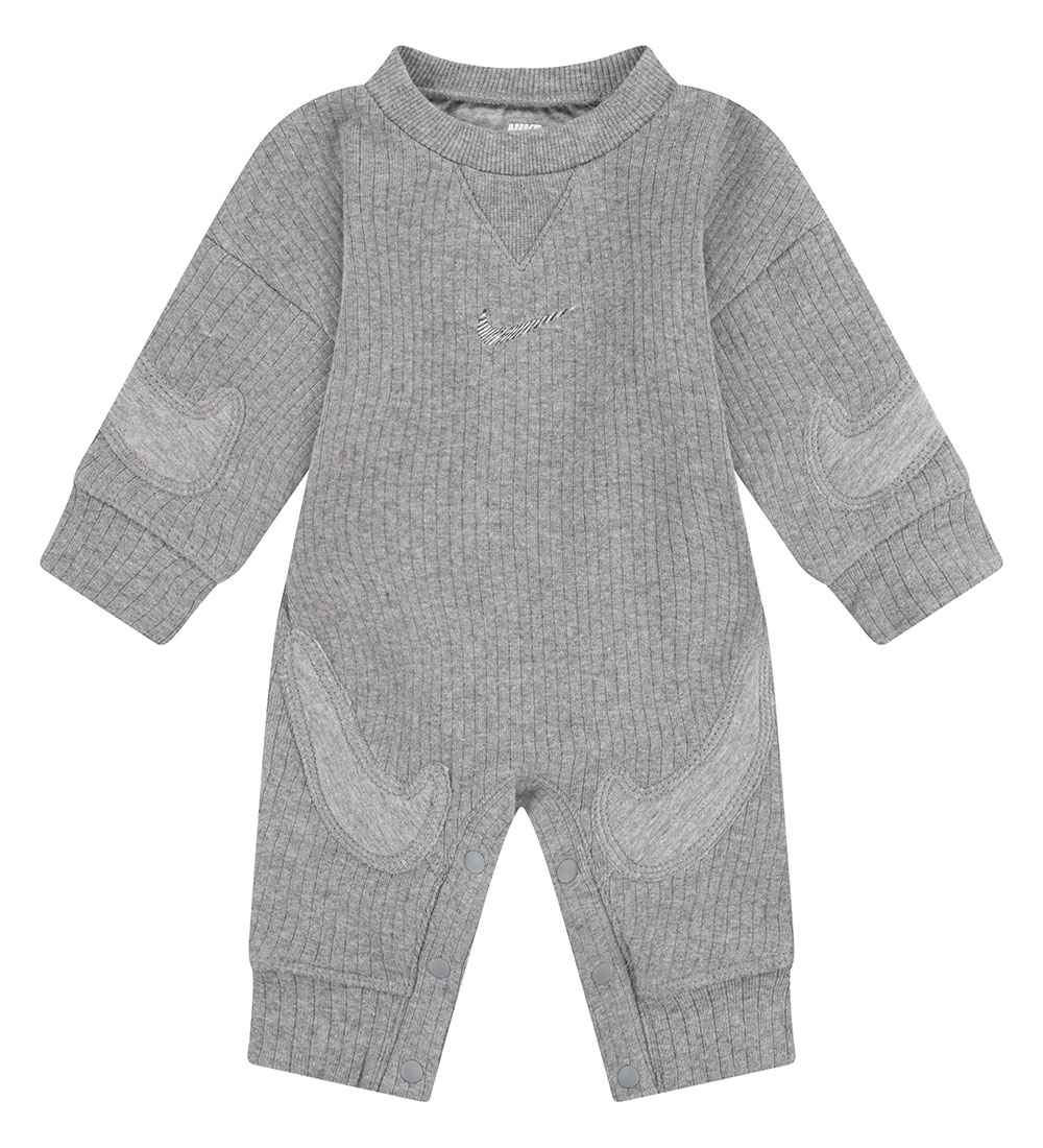 Nike Heldragt - Rib - Carbon Heather m. Logoer