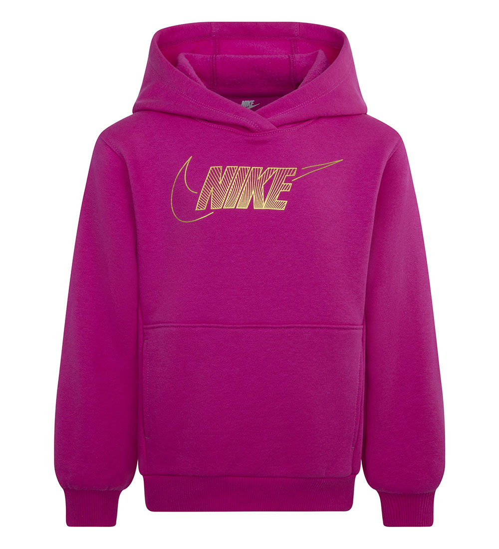 Nike Hættetrøje - Fireberry m. Guld