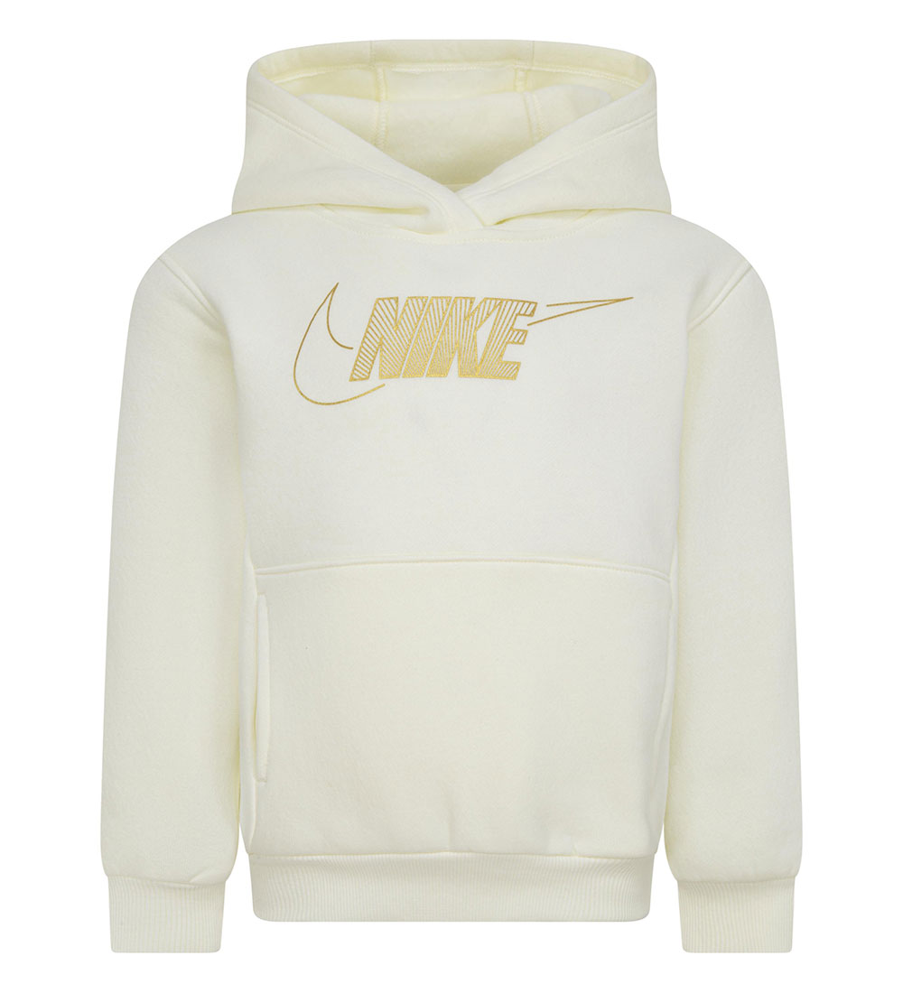 Nike Hættetrøje - Coconut Milk m. Guld