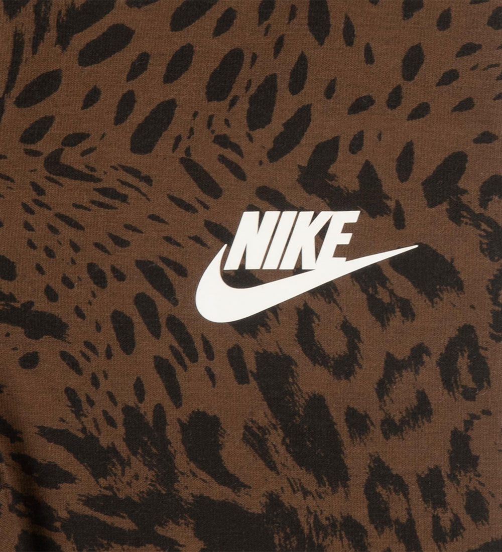 Nike Sæt - Leggings/Body l/æ - Cacao Wow/Beigemeleret m. Print