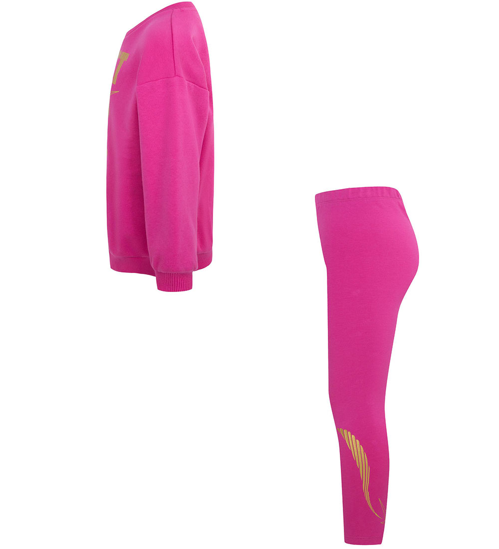 Nike Sæt - Leggings/Sweatshirt - Fireberry