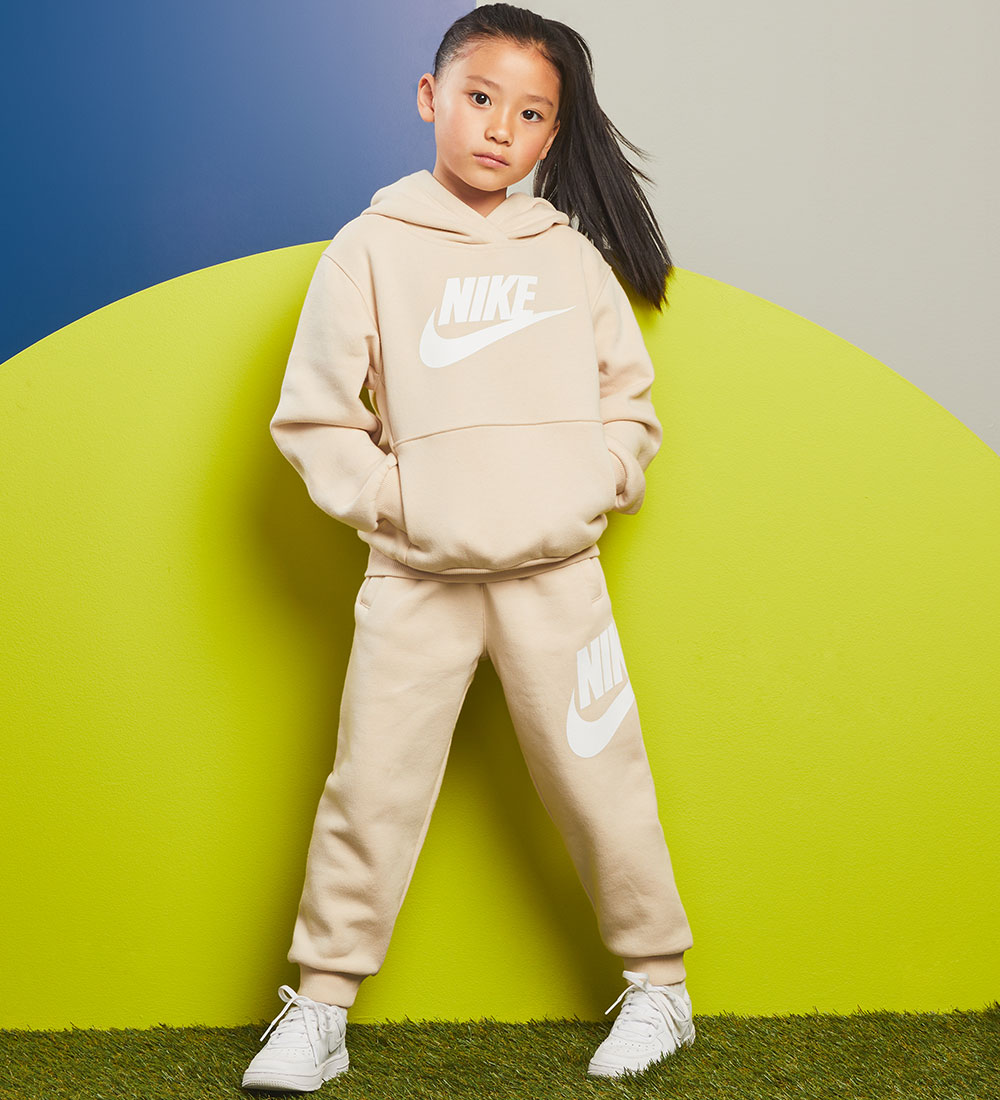 Nike Sweatsæt - Sanddrift m. Hvid
