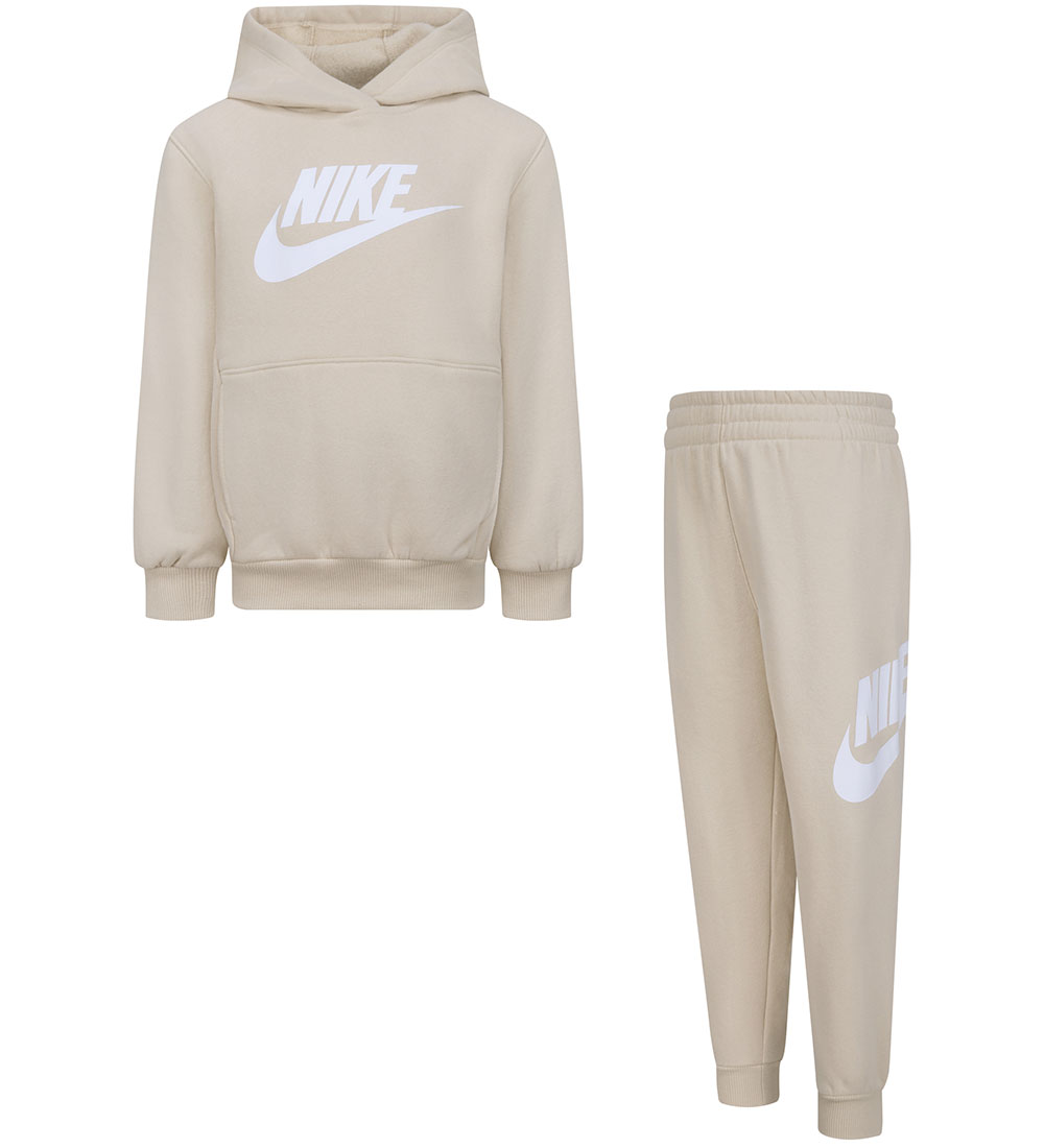 Nike Sweatsæt - Sanddrift m. Hvid