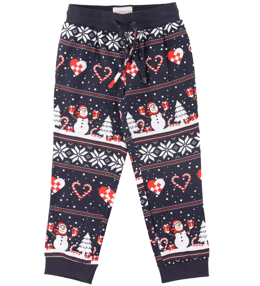 Jule-Sweaters Nattøj - Julehjerte Pyjamas - Navy
