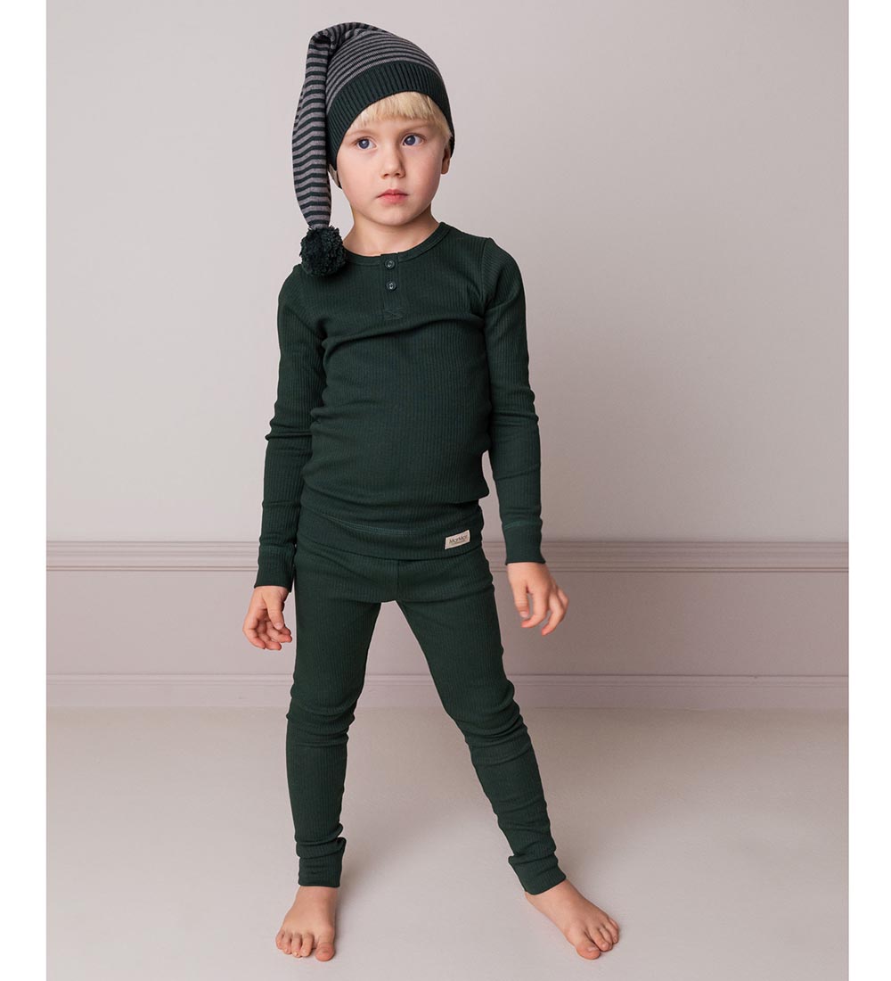MarMar Bluse - Modal - Rib - Dark Leaf