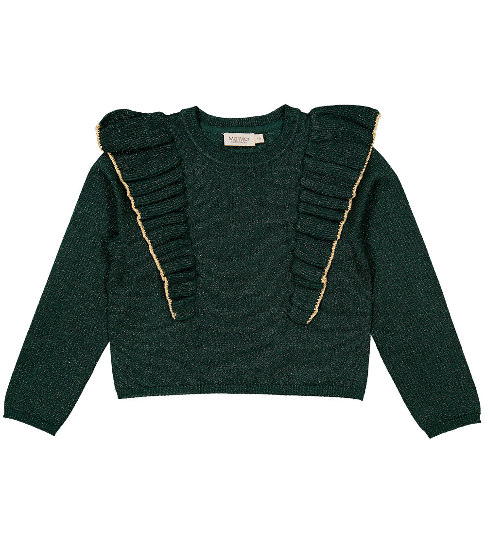MarMar Bluse - Strik - Taya -  Dark Leaf Glitter