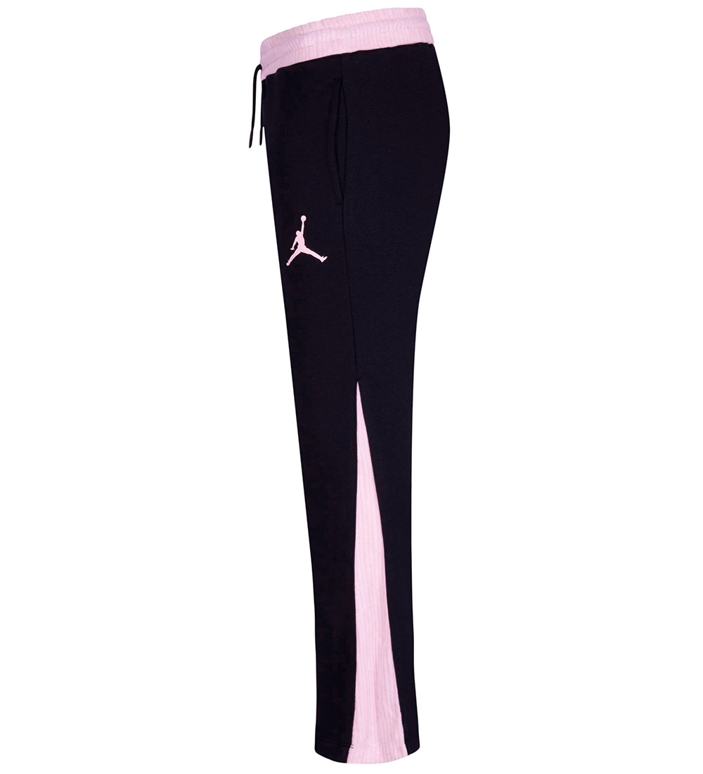 Jordan Sweatpants - Sort/Rosa m. Fløjl