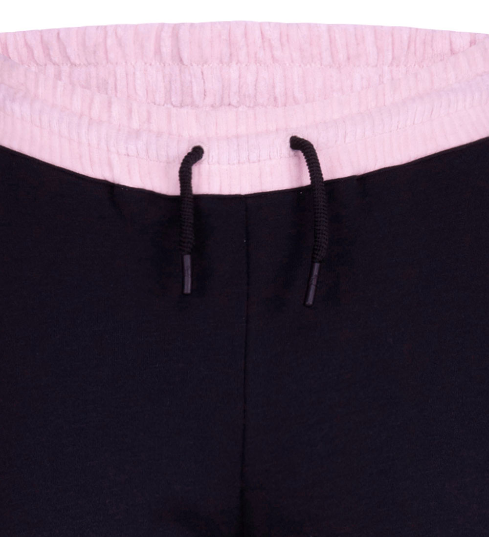 Jordan Sweatpants - Sort/Rosa m. Fløjl
