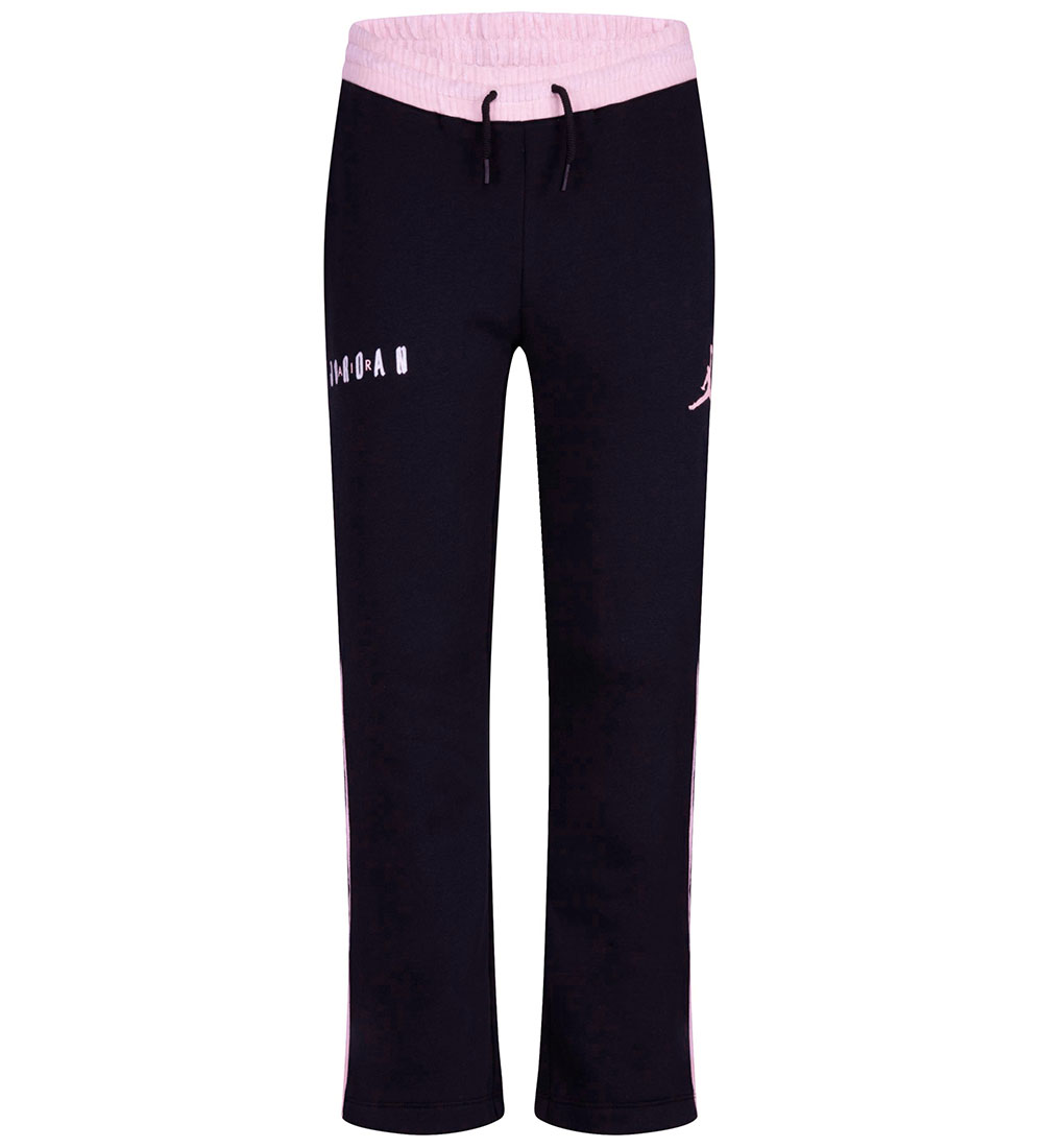 Jordan Sweatpants - Sort/Rosa m. Fløjl