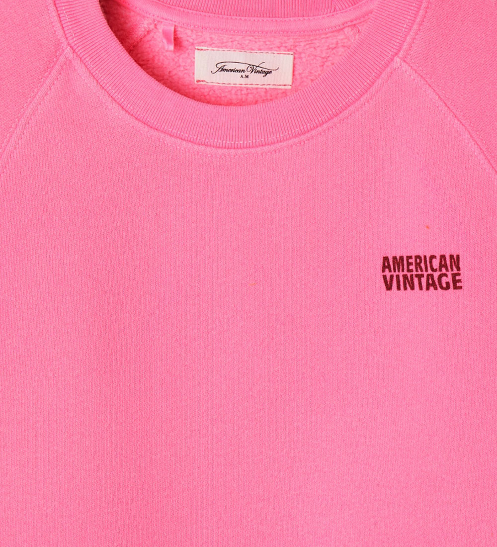 American Vintage Sweatshirt - Col Rond - Rose Fluo