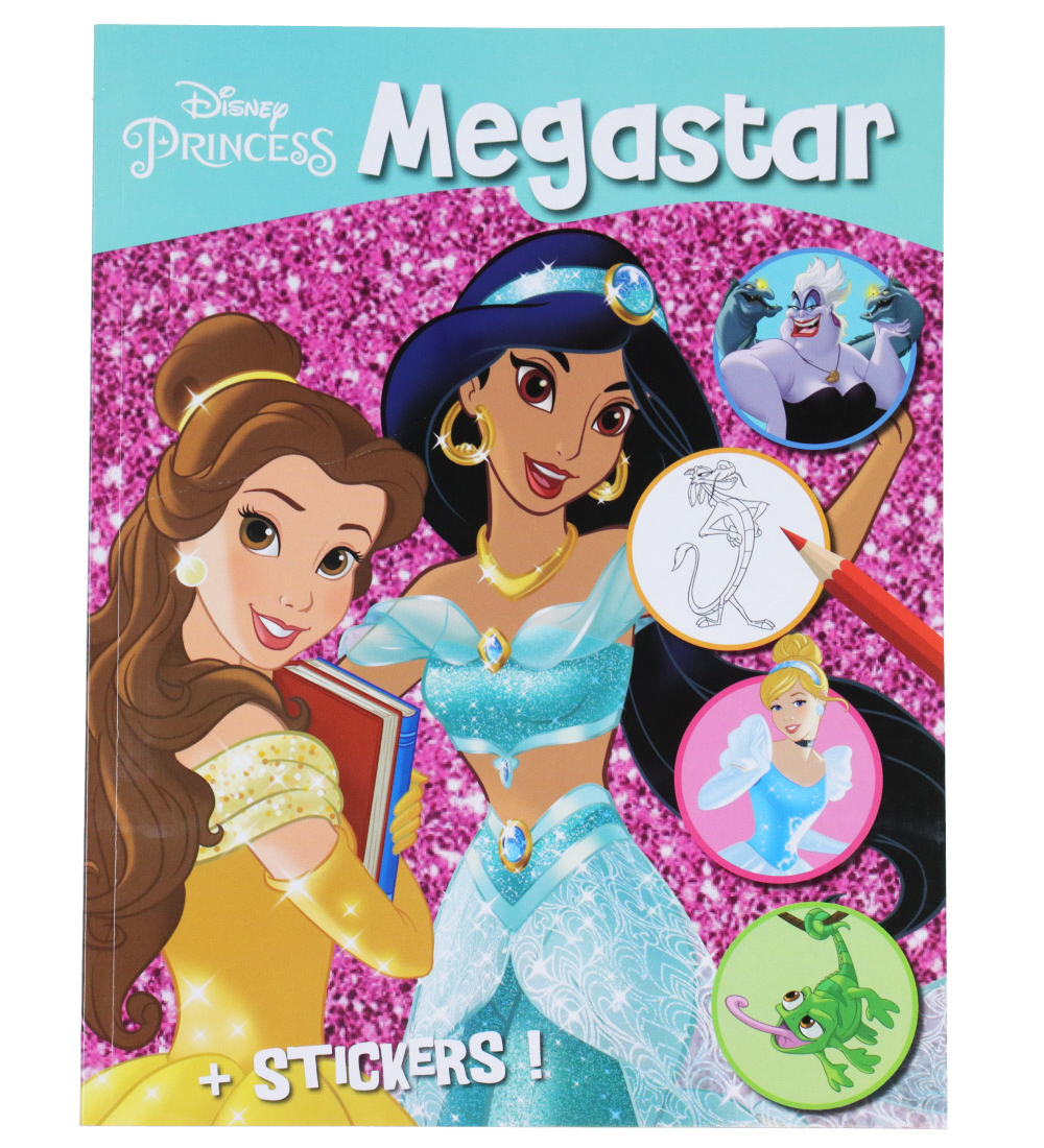 Megastar Malebog m. Klistermærker - 128 Sider - Disney Princess