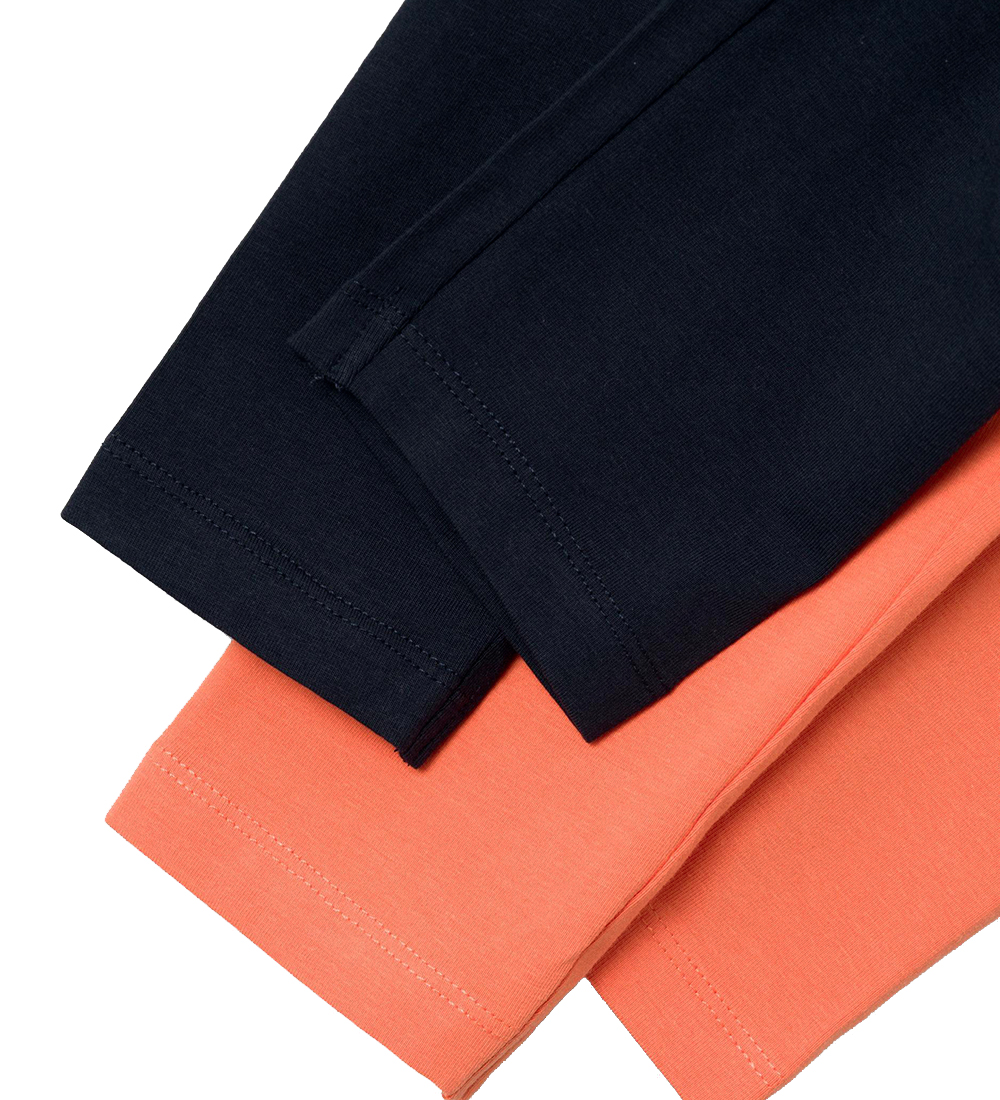 Name It Leggings - Noos - NkfVivian - 2-pak - Coral/Dark Sapphir
