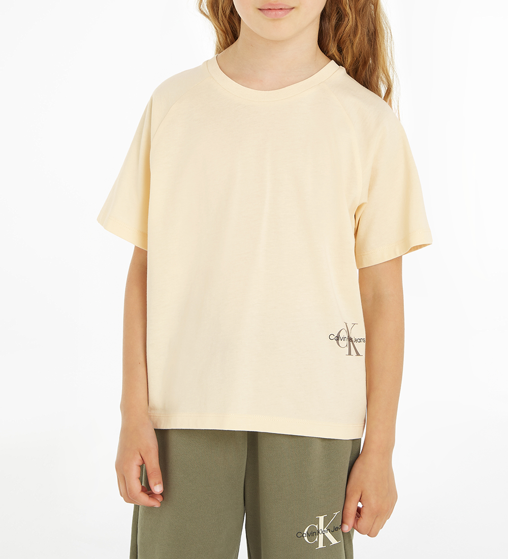 Calvin Klein T-shirt - Monogram Off Placed - Vanilla