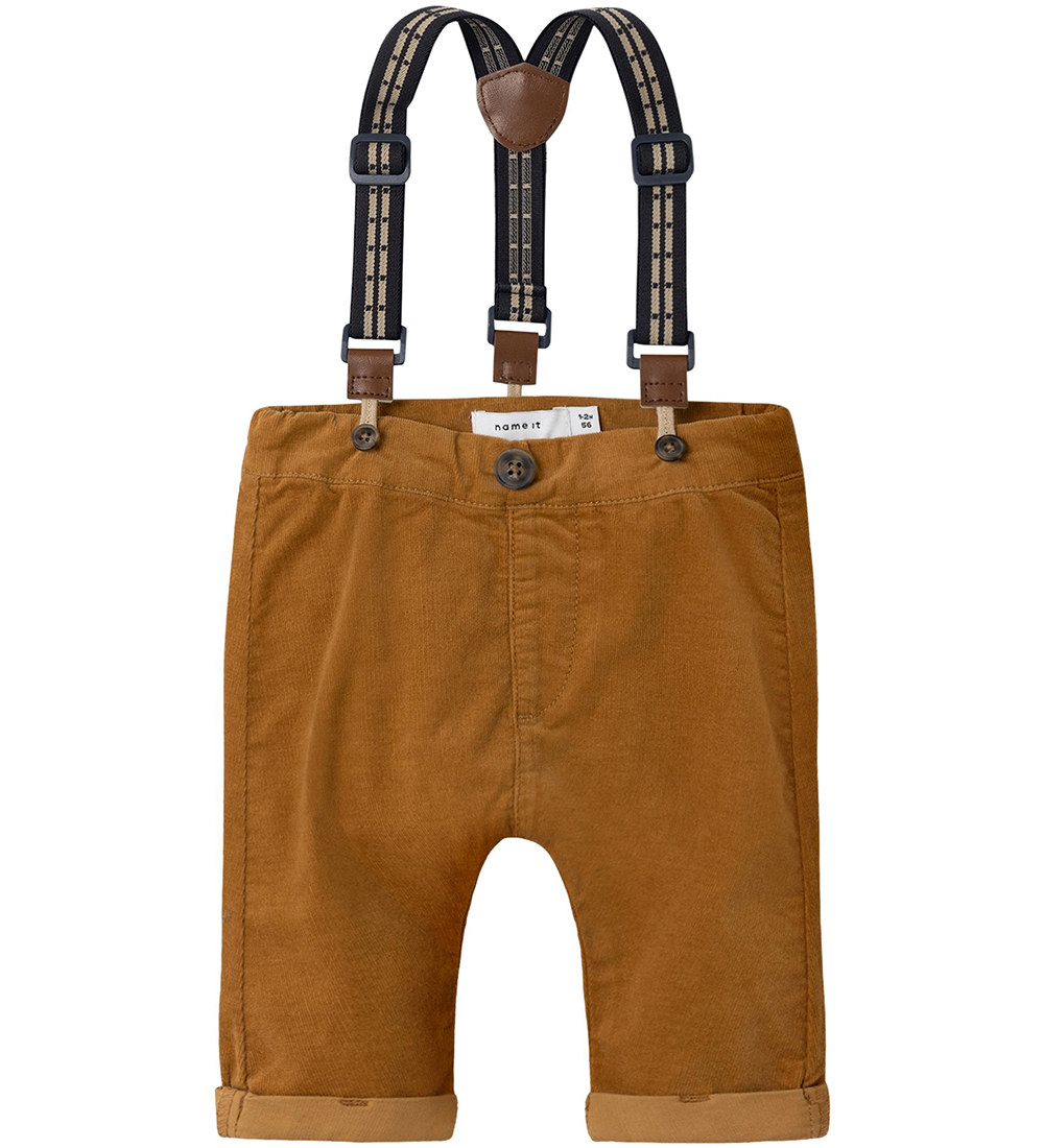 Name It Fløjlsbukser m. Seler - NbmBen - Bone Brown
