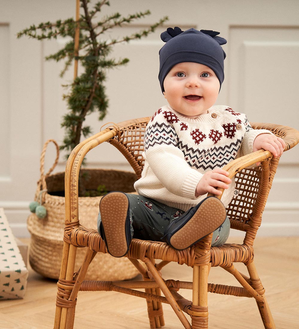 Müsli Leggings - Santa - Balsam Green m. Julemotiv