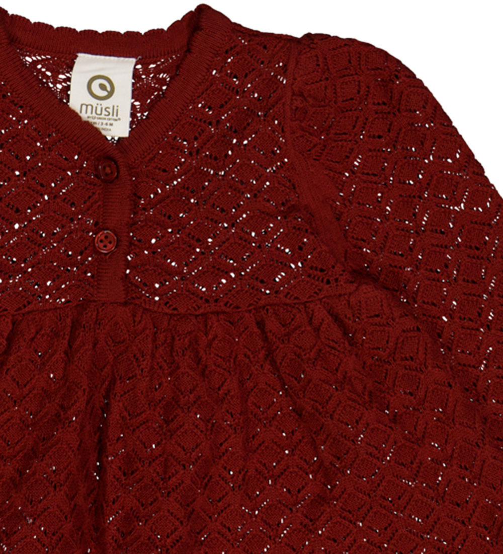 Müsli Kjole - Knit Scallop - Russet m. Hulmønster