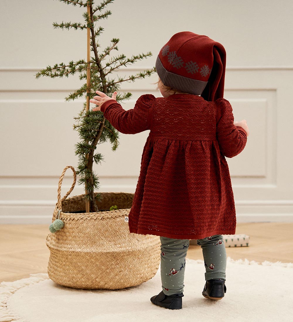 Müsli Kjole - Knit Scallop - Russet m. Hulmønster