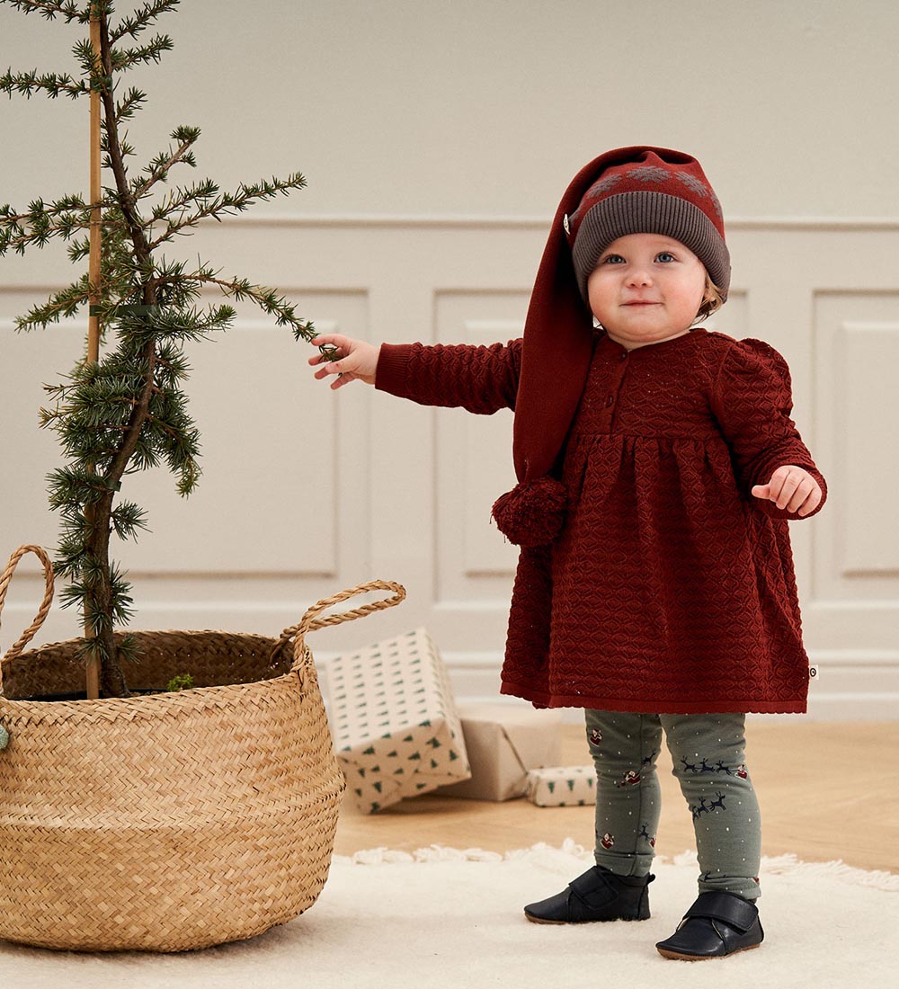 Müsli Kjole - Knit Scallop - Russet m. Hulmønster