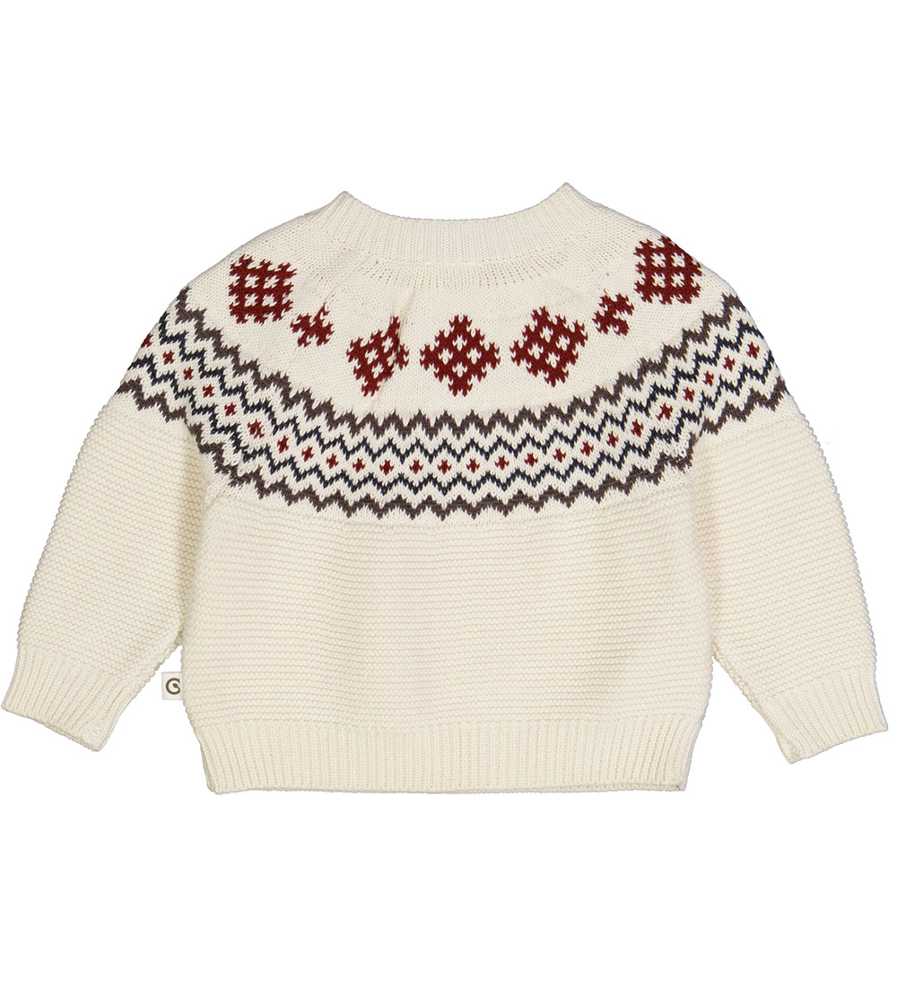 Müsli Bluse - Knit Jacquard Sweater - Balsam Cream